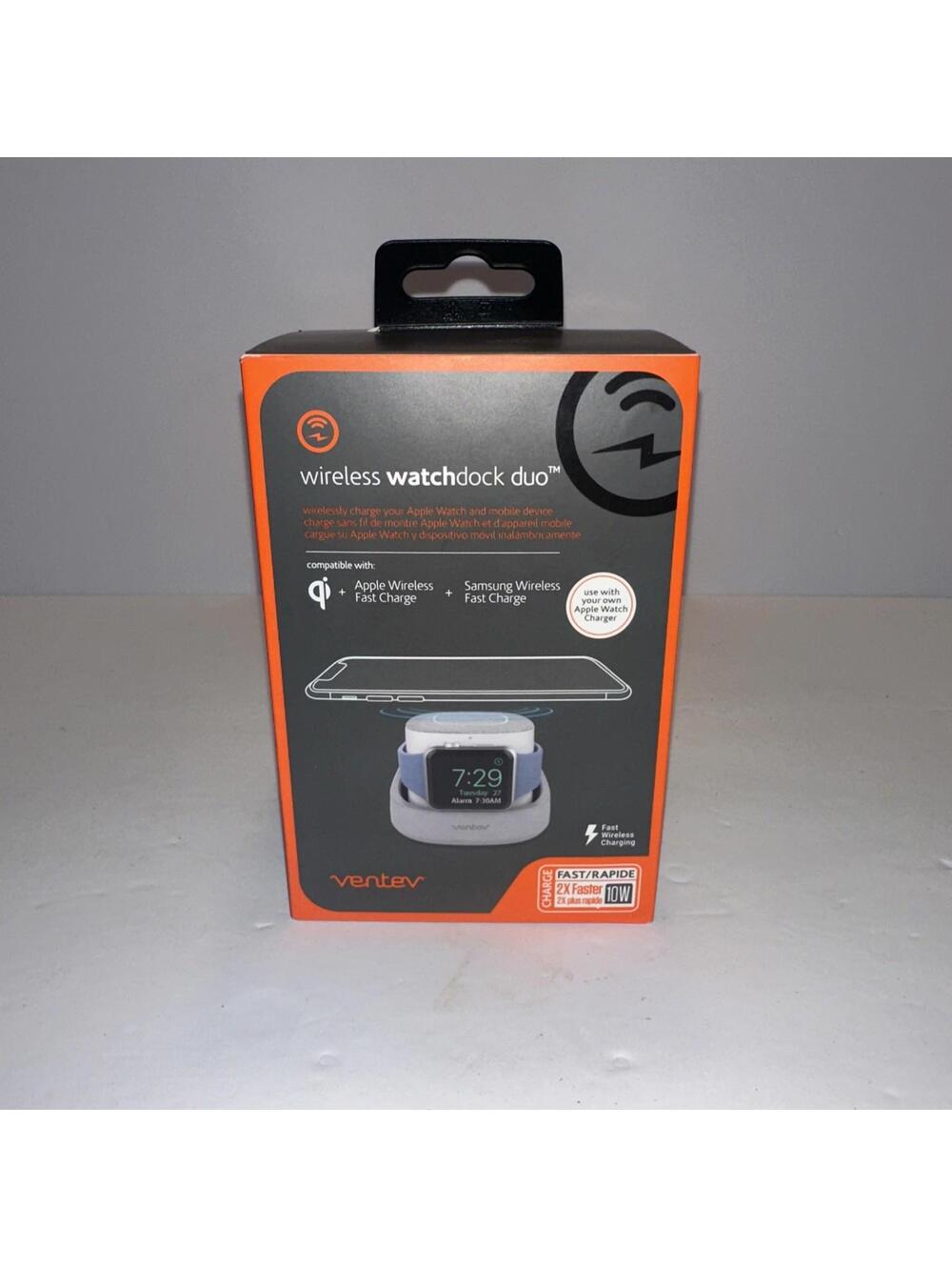 Ventev Wireless Charger Watchdock Duo - Qi 10W Fast Charger for Apple Products
